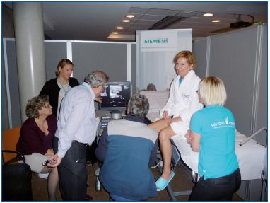 Figure 1. Learner practicing ultrasound scanning of the lower limb.